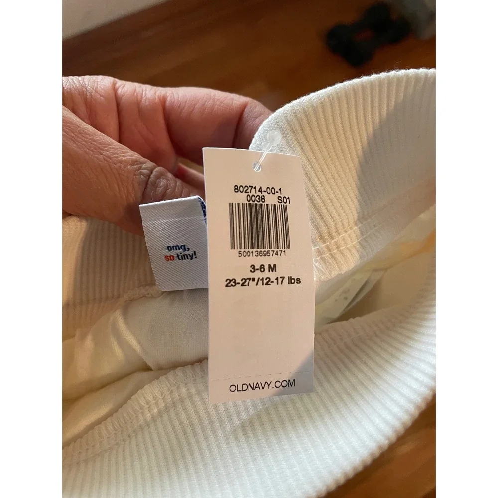 Old Navy Baby Puffer Pants Off‎ White Cream Quilted Snow Pants 3-6M NWT